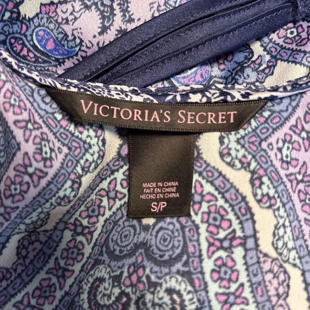 Victoria’s Secret Satin Purple Paisley Lace Trim Small Camisole